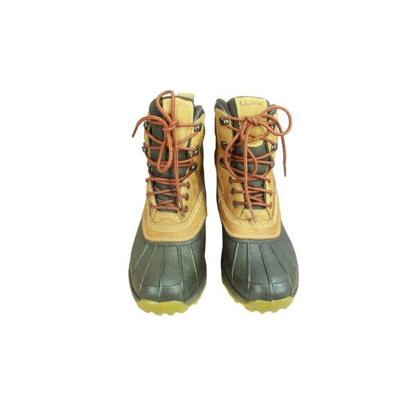LL Bean Primaloft 200 Gram Brown Ankle Duck Rain Boots Lace Up Size 8.5 M - Picture 5 of 9